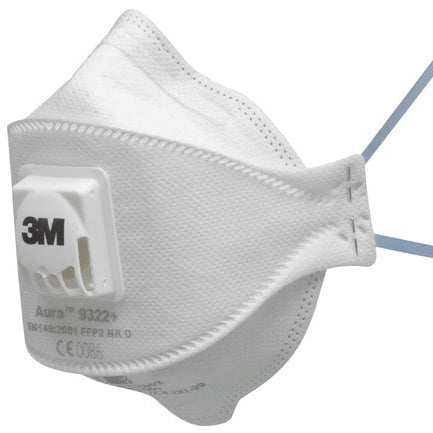 3M™ Aura™ 9322+ (FFP2) Daļiņu respirators ar vārstu