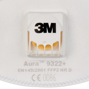 3M™ Aura™ 9322+ (FFP2) Daļiņu respirators ar vārstu
